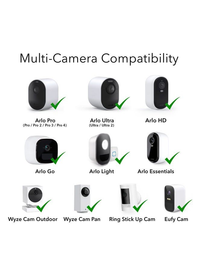 Wasserstein Adjustable Metal Wall Mount Compatible with Arlo Essential/XL Gen 2/Arlo Pro/2/3/4/Arlo Pro 5s/Ultra/Ultra 2 & Others - Ring Stick Up Cam Pro Battery, Wyze Cam Outdoor/Pan (2-Pack, White) - Image 4