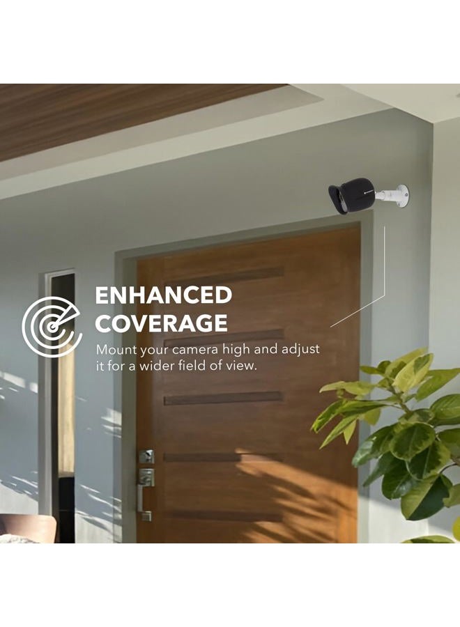Wasserstein Adjustable Metal Wall Mount Compatible with Arlo Essential/XL Gen 2/Arlo Pro/2/3/4/Arlo Pro 5s/Ultra/Ultra 2 & Others - Ring Stick Up Cam Pro Battery, Wyze Cam Outdoor/Pan (2-Pack, White) - Image 5
