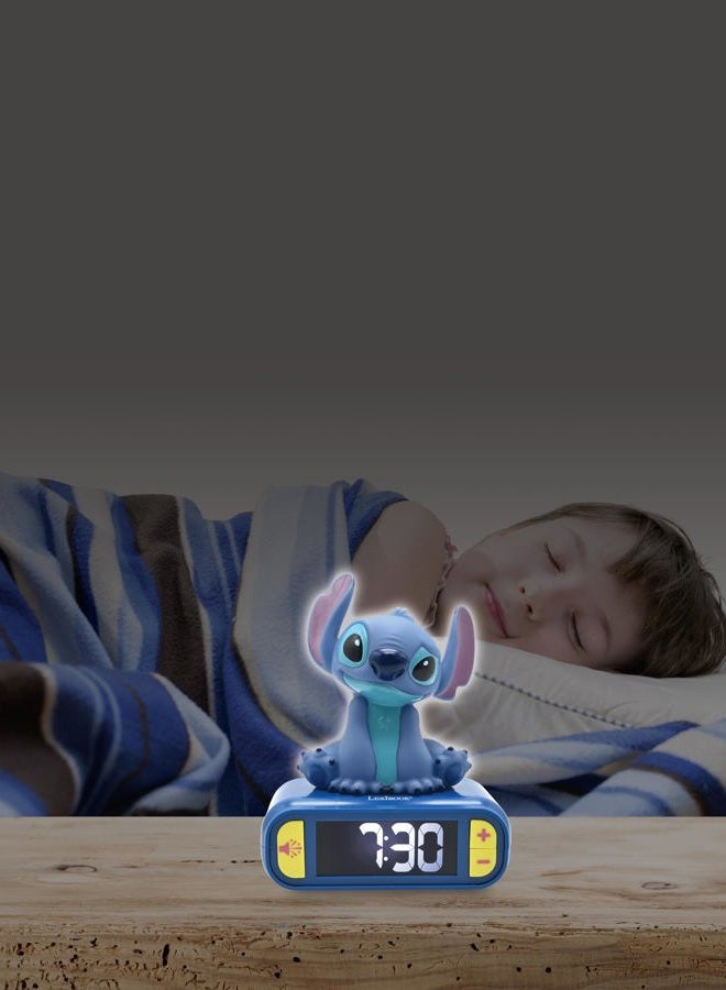 Lexibook , Disney Stitch, Nightlight alarm clock, Sounds and Melodies, LCD Backlit screen, Luminous, Snooze, Blue, RL800D - Image 4