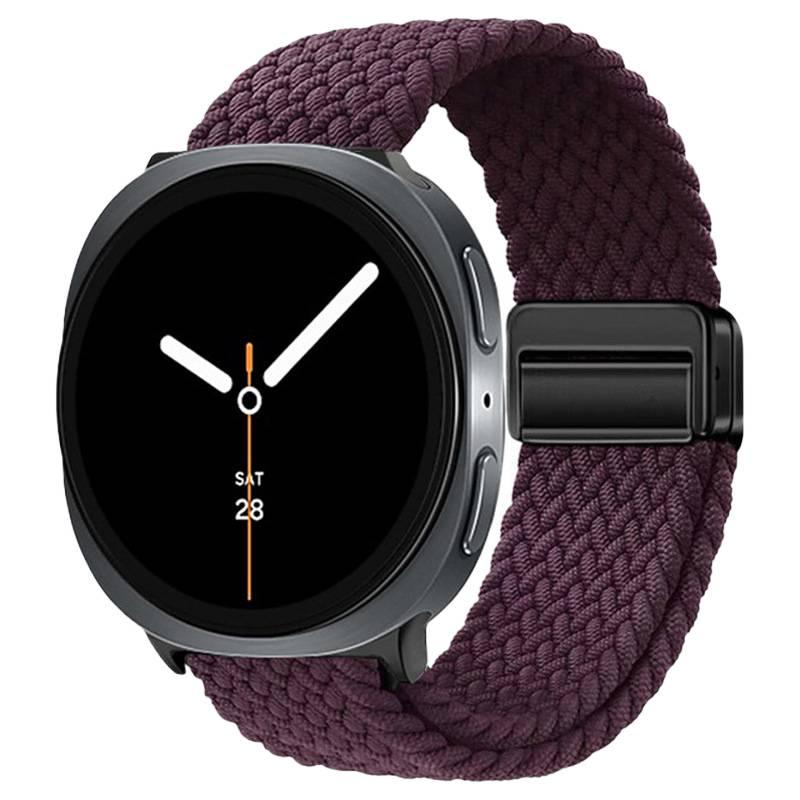 سوار ساعة ذكية سوار نايلون حلقي متوافق مع Samsung Galaxy Watch 8 بملاءمة قابلة للتعديل وحزام بديل للاستخدام اليومي باللون أسود قابل للتعديل - NADI - Image 1