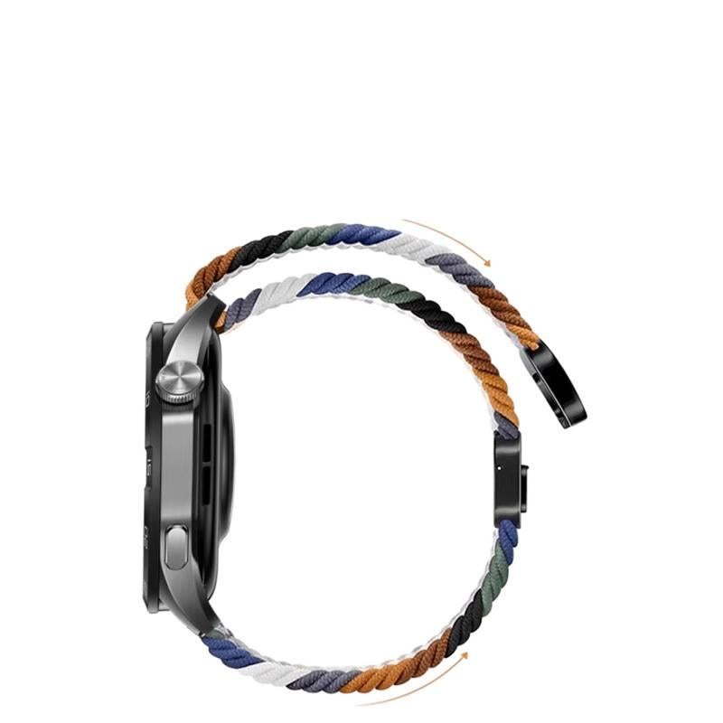 سوار ساعة ذكية سوار نايلون حلقي متوافق مع Samsung Galaxy Watch 8 بملاءمة قابلة للتعديل وحزام بديل للاستخدام اليومي باللون أسود قابل للتعديل - NADI - Image 4