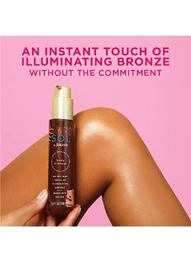 Jergens - Sol By Self Tanner Body Bronzer For All Unique Skin Tones Sunless Tanning Washoff Luminous Body Bronzer Naturallooking Selfbronzer And Tan Intensifier For Instant Bronze 34 Ounce - Image 1