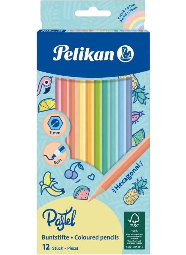 Pelikan Crayons Pastel Colors Box of 12 