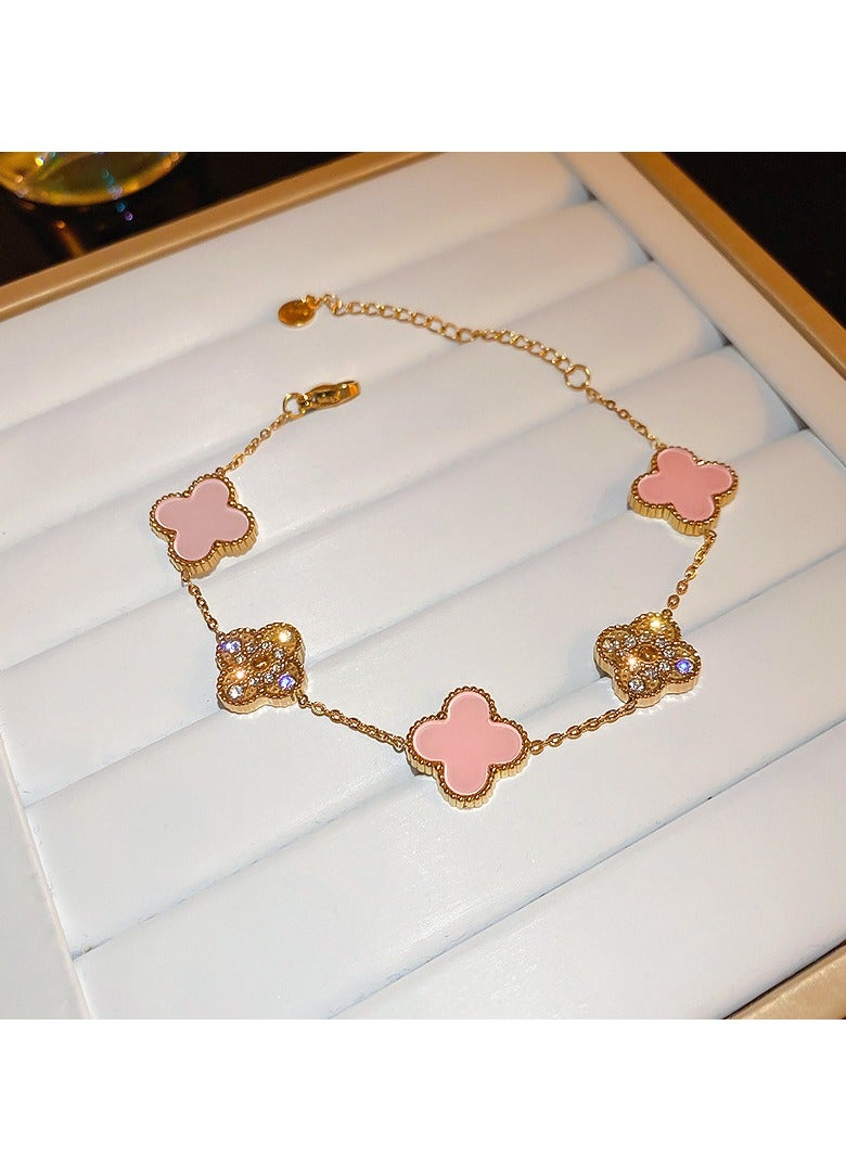 بيوينتي سوار زركونيا زركونيا زهرة الميكا مطلي بالذهب سوار ميكا راقي حلو يومي متعدد الاستخدامات من آربلز أرستقراطي