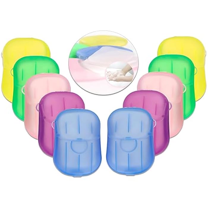 10 Pcs Disposable Soap Paper Slices Portable Hand Cleaning Box for Travel School Activities Outdoor Trips, Easy Hand Wash Anywhere - Image 1