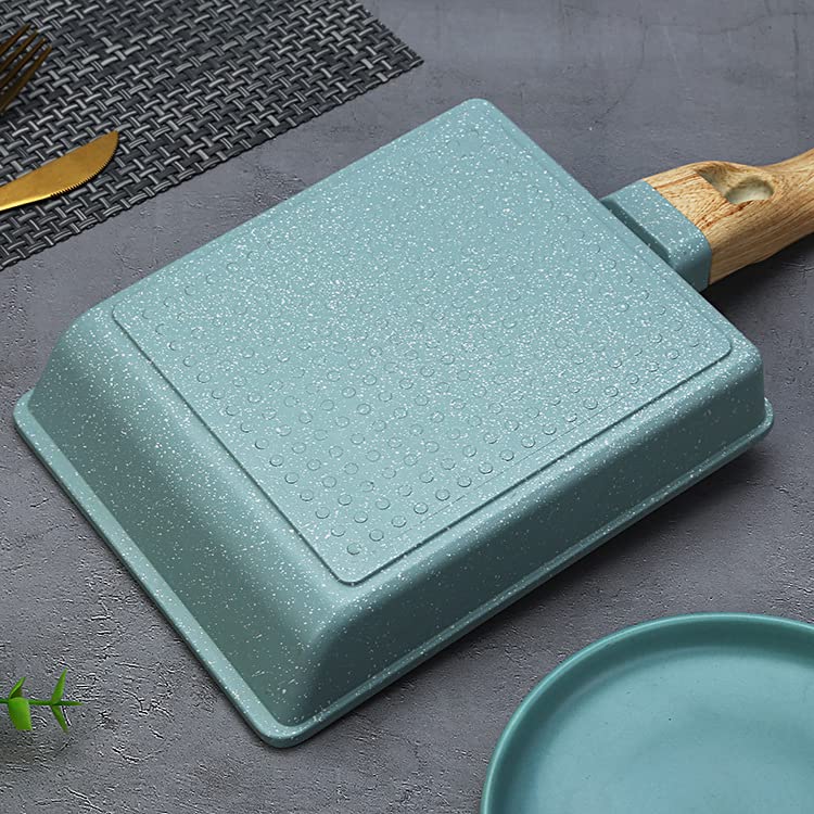 HARI® Nonstick Omelette Pan Japanese Tamagoyaki Egg Pan Rectangular Small Non Stick Frying Pan Blue 8” x 6” - Image 4