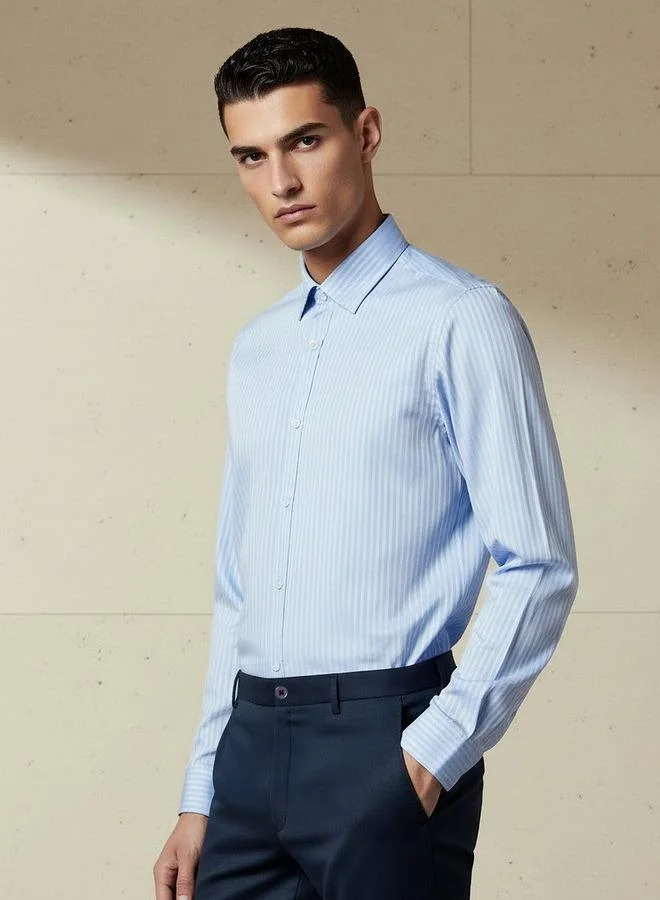 Splash FAV Men Regular Fit Collared Striped Long Sleeve Shirt