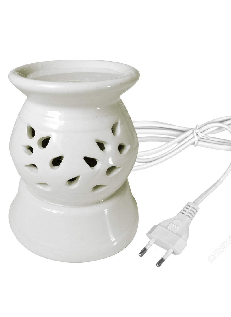 PeepalComm PeepalComm Ceramic Electric Aroma Diffuser Night Lamp Light with JasminLemon Grass Aroma Oil 10ml Each for Home Office Hotel Spa  - Image 5