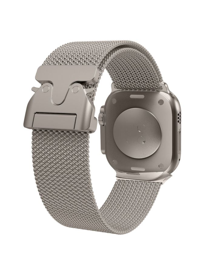 مناسبة لساعة Apple Watch الراقية للأعمال ميلانو، حزام بإبزيم لطيف - اللون: ذهبي رسمي عالمي لـ Huaqiangbei 42/44/45/49 - Image 1
