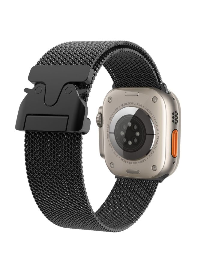 مناسبة لساعة Apple Watch الراقية للأعمال ميلانو، حزام بإبزيم لطيف - اللون: ذهبي رسمي عالمي لـ Huaqiangbei 42/44/45/49 - Image 3