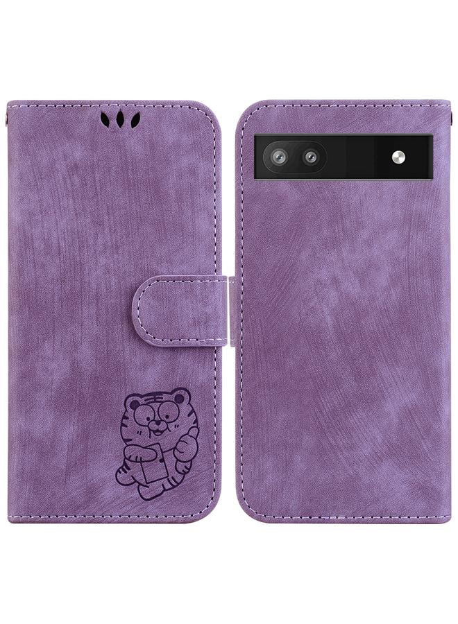 Green Tiger Case For Google Pixel 6a Little Tiger Embossed Leather Phone Case - Image 1