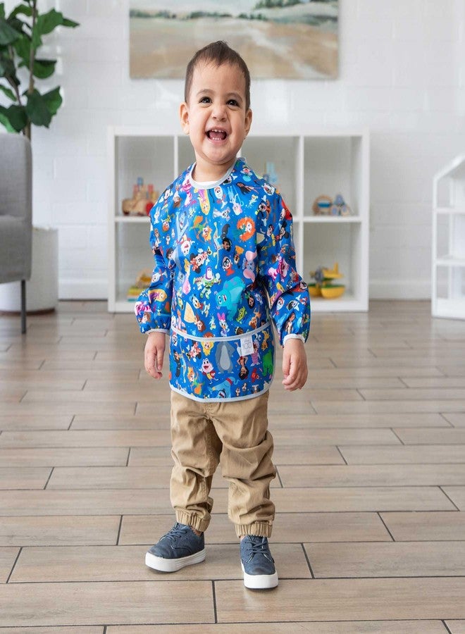 Bumkins Disney Sleeved Bib for Girl or Boy, Baby and Toddler for 6-24 Mos, Essential Must Have for Eating, Feeding, Baby Led Weaning Supplies, Long Sleeve Mess Saving, 100 Magical Celebration - Image 4