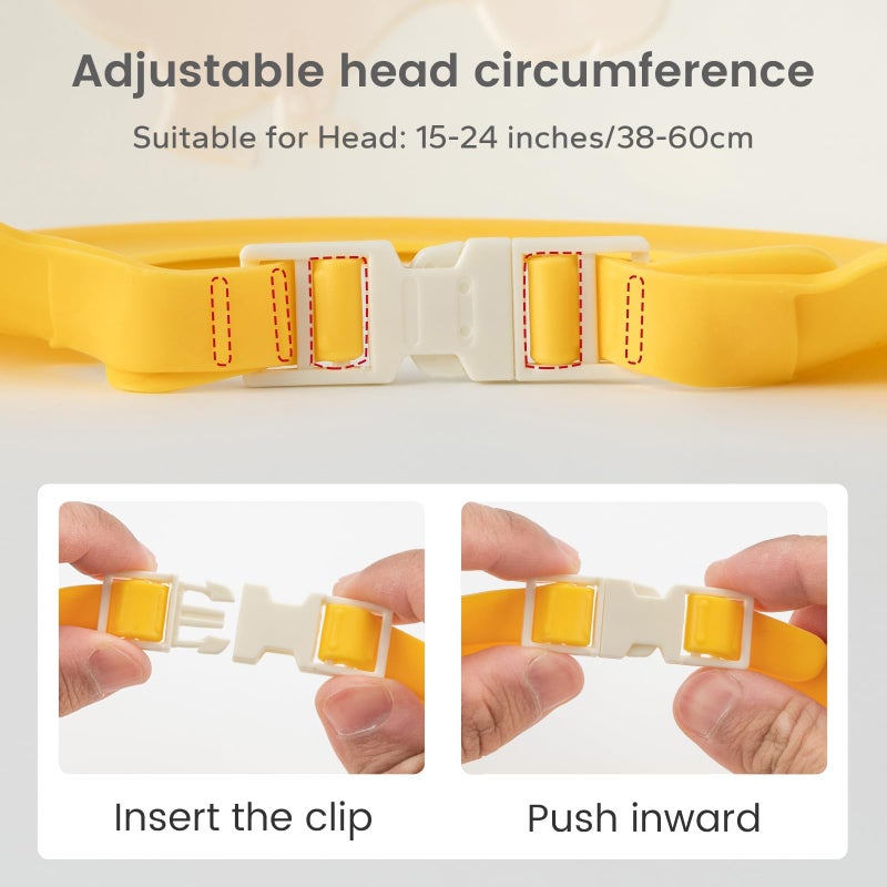 FUNUPUP Baby Shower Cap for Kids, Baby Bath Shampoo Visor Cap Hair Washing Shield Adjustable Silicone Bath Hat for Toddler Girls and Boys (Dinosaur,Yellow) - Image 2