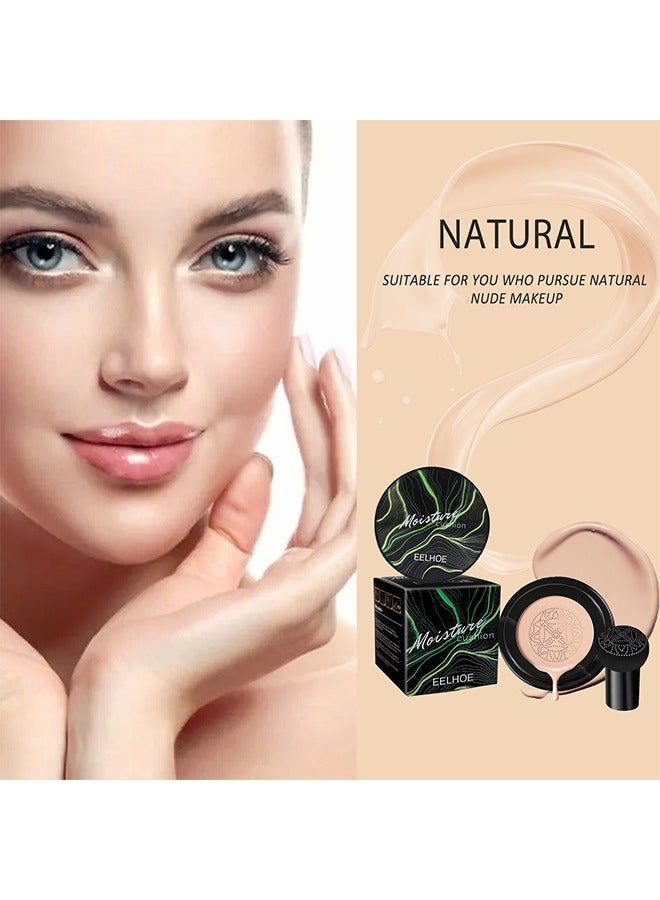 EELHOE Mushroom Head Air Cushion BB Cream,Facial Concealer,Brightening And Moisturizing Natural Nude Makeup Foundation (Natural Color) - Image 2