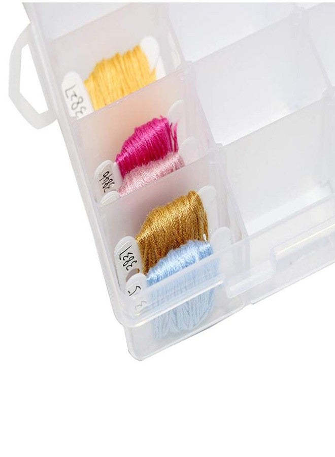 Elandy صندوق تنظيم خيوط التطريز مع 24 فتحة و 50 قطعة من بوبينات الخيوط البلاستيكية البيضاء و 552 قطعة من ملصقات أرقام الخيوط - Image 4
