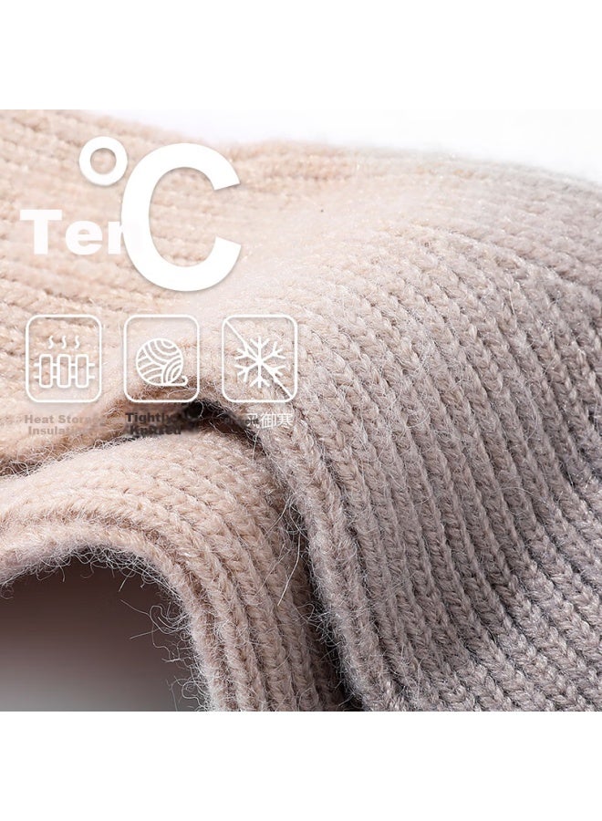 Hstyle Leak-proof Gloves Winter Women Gradient Warmth Thickened Windproof Student Riding Gloves Outdoor Ladies Electric Vehicle