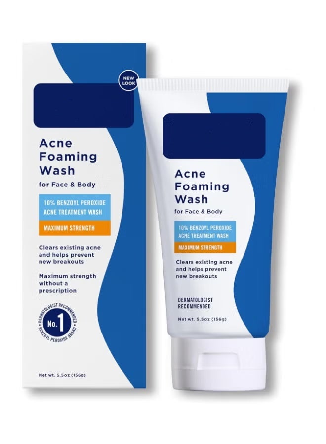 Acne Foaming Wash | 10% Peroxide Maximum Strength | 1 Pack 5.5ounce | Packaging May Vary