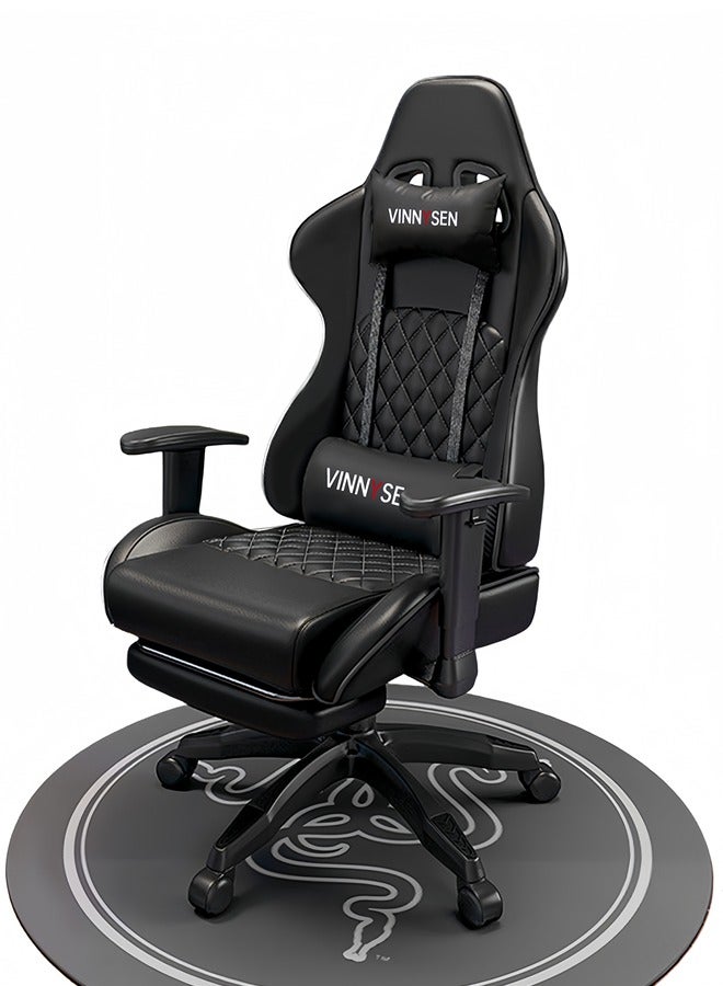 VINNYSEN Gaming Chair Computer Chair with Footrest Racing Ergonomic Chair Leather Reclining Video Game Chair Lifting Armrest High Back Gamer Chair with Headrest and Lumbar Support  - Image 1