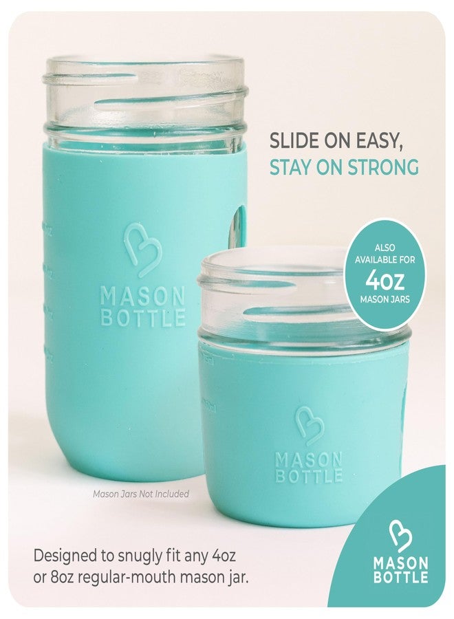 Mason Bottle 8oz Silicone Sleeves for Mason Jars (4-Pack) - Regular-Mouth Jar Covers for Grip and Protection (Bottle Not Included) - Non-Toxic, Dishwasher Safe, Made in USA - Image 5