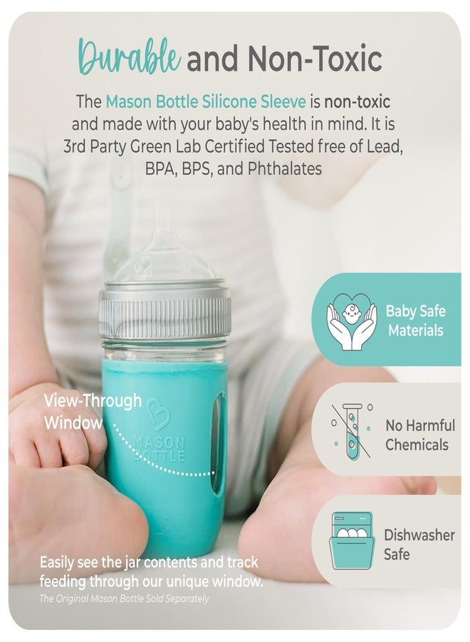 Mason Bottle 8oz Silicone Sleeves for Mason Jars (4-Pack) - Regular-Mouth Jar Covers for Grip and Protection (Bottle Not Included) - Non-Toxic, Dishwasher Safe, Made in USA - Image 4
