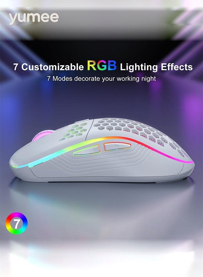 yumee Wireless Mouse, Bluetooth Mouse with Rechargeable Battery and USB Receiver – RGB Lighting Syncs with Music & Games for Immersive Experience – Ideal for Gaming, Office and Home Use - Image 5