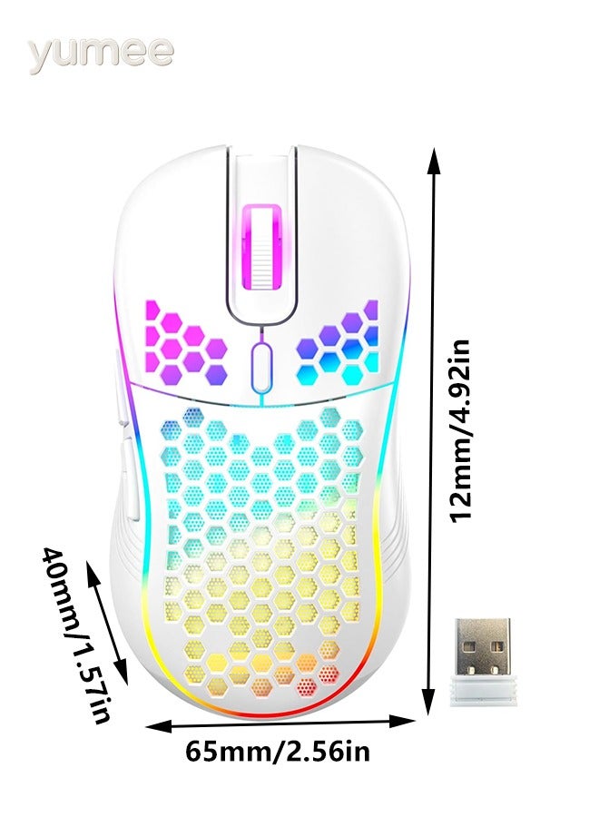 yumee Wireless Mouse, Bluetooth Mouse with Rechargeable Battery and USB Receiver – RGB Lighting Syncs with Music & Games for Immersive Experience – Ideal for Gaming, Office and Home Use - Image 2