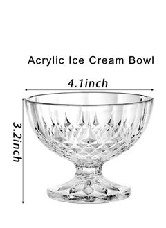 SYOSI Acrylic Ice Cream Bowl, 6 Pack Dessert Bowls, Serving Bowls, Clear Footed Dessert Cup, Small Cute Footed Tulip Clear Dessert Cups, Reusable Parfait Appetizer Cup, for Dessert, Ice Cream, Pudding  - Image 5