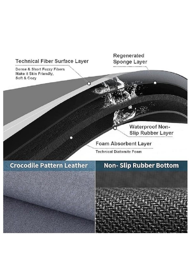 سجادة حمام مانعة للانزلاق فائقة الامتصاص مقاومة للبقع - لون رمادي - Image 4