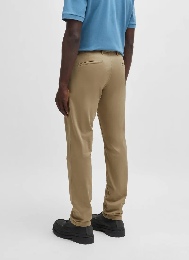 بوس Slim-fit chinos in stretch-cotton satin