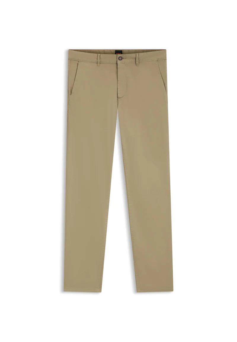 BOSS Light Brown Slim-fit chinos in stretch-cotton satin for Men | Best Price UAE