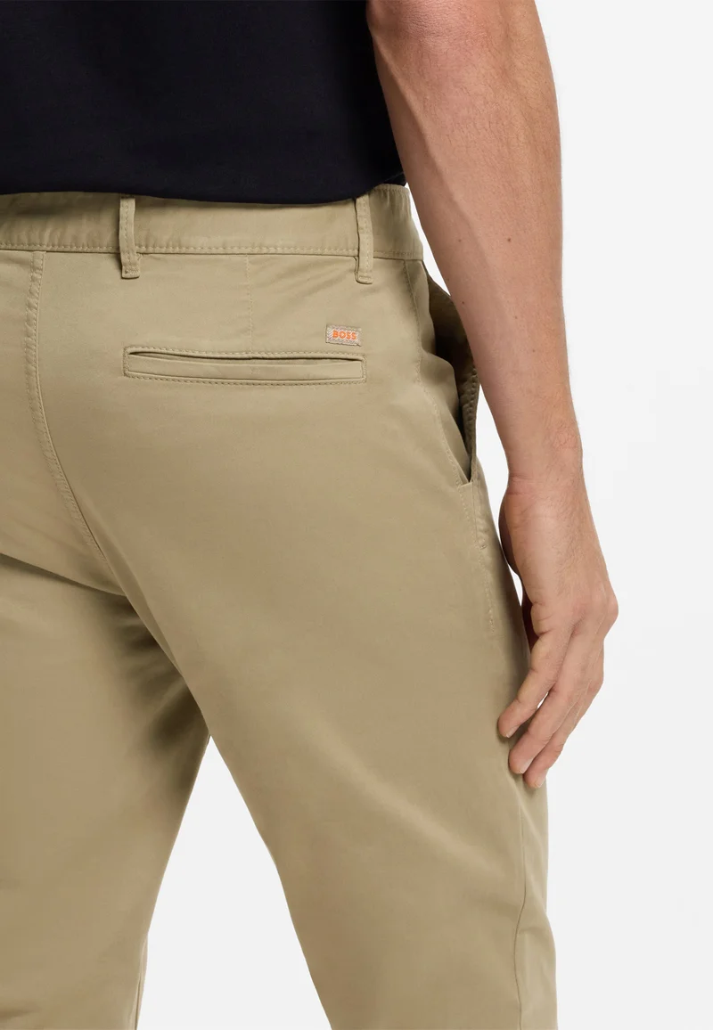 BOSS Light Brown Slim-fit chinos in stretch-cotton satin for Men | Best Price UAE