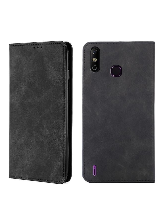 S-TOP Case For Infinix Smart 4 X653 Skin Feel Magnetic Horizontal Flip Leather Case with Holder & Card Slots - Image 1