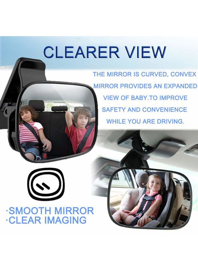 JONMON Automotive Interior Rearview Baby Mirror - Car Small Clip-On Adjustable Facing Back Rear View Seat Convex Mirror Clip on Car or Truck Sun Visor - Image 3