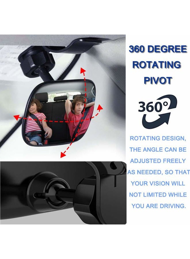 JONMON Automotive Interior Rearview Baby Mirror - Car Small Clip-On Adjustable Facing Back Rear View Seat Convex Mirror Clip on Car or Truck Sun Visor - Image 4