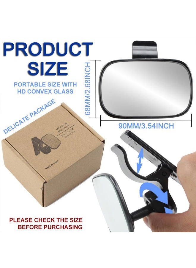 JONMON Automotive Interior Rearview Baby Mirror - Car Small Clip-On Adjustable Facing Back Rear View Seat Convex Mirror Clip on Car or Truck Sun Visor - Image 2