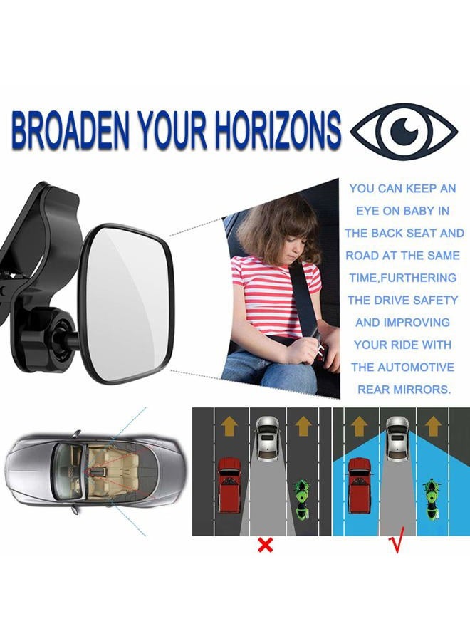 JONMON Automotive Interior Rearview Baby Mirror - Car Small Clip-On Adjustable Facing Back Rear View Seat Convex Mirror Clip on Car or Truck Sun Visor - Image 5