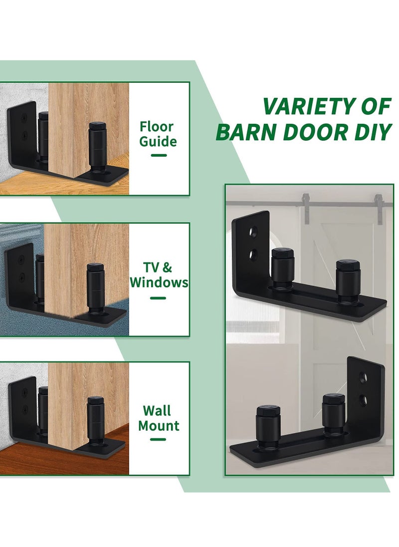 Y&D Sliding Barn Door Bottom Floor Guide Adjustable Stay Roller Wall Mounted Hardware Flush Flat Design Fit All Size Door 2 Set  - Image 2