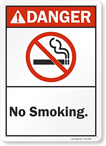 SmartSign "Danger - No Smoking" Sign | 10" x 14" Aluminum - Image 4