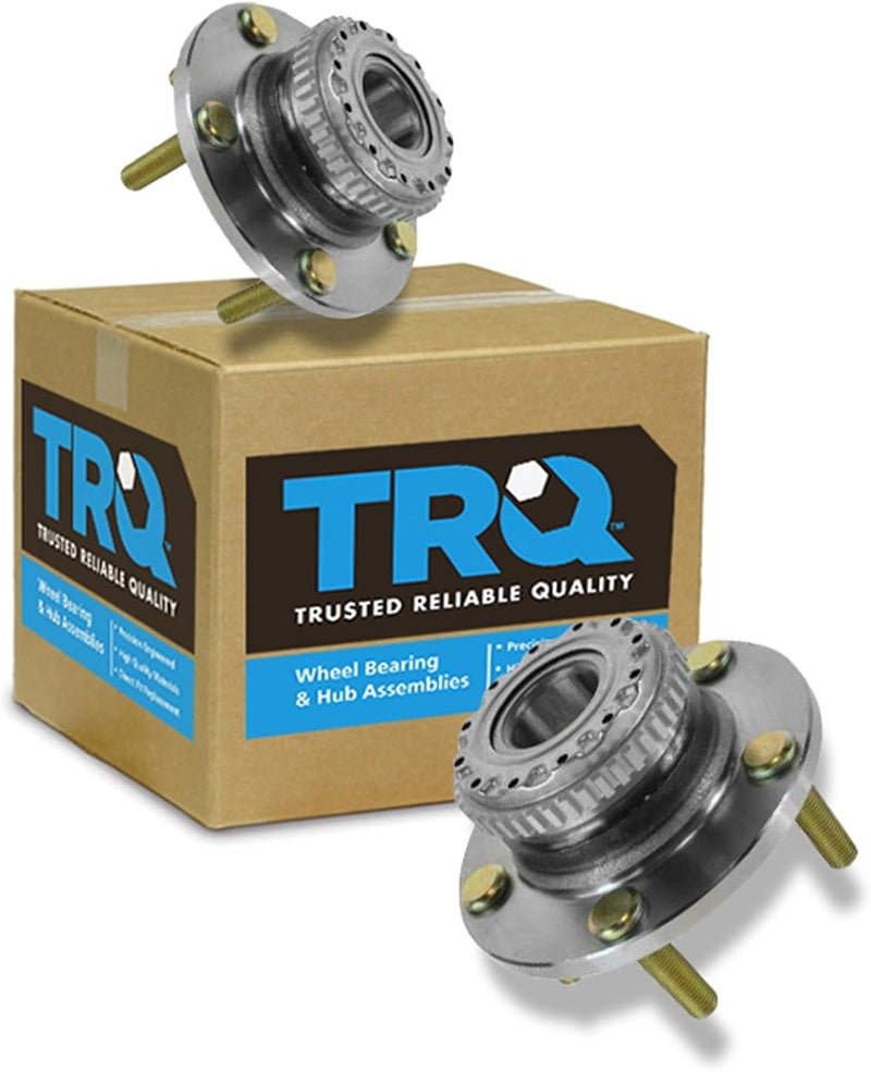 TRQ Rear Left and Right Wheel Bearing and Hub Assembly Set 2 Piece Compatible with 2003-2004 Hyundai Tiburon with 4 Wheel ABS Brakes 2005 Tiburon GT 2006-2008 Tiburon - Image 1
