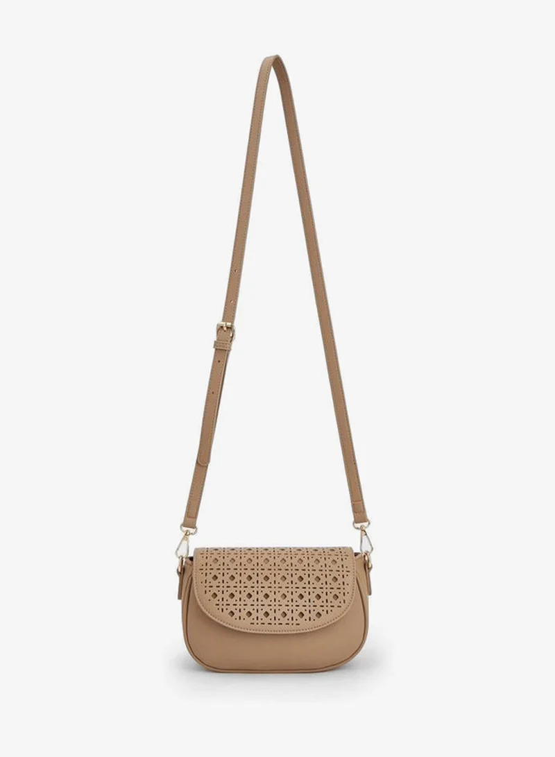فلورا بيلا من شو إكسبرس Crossbody Bag With Adjustable Shoulder Strap With Laser Cut Design