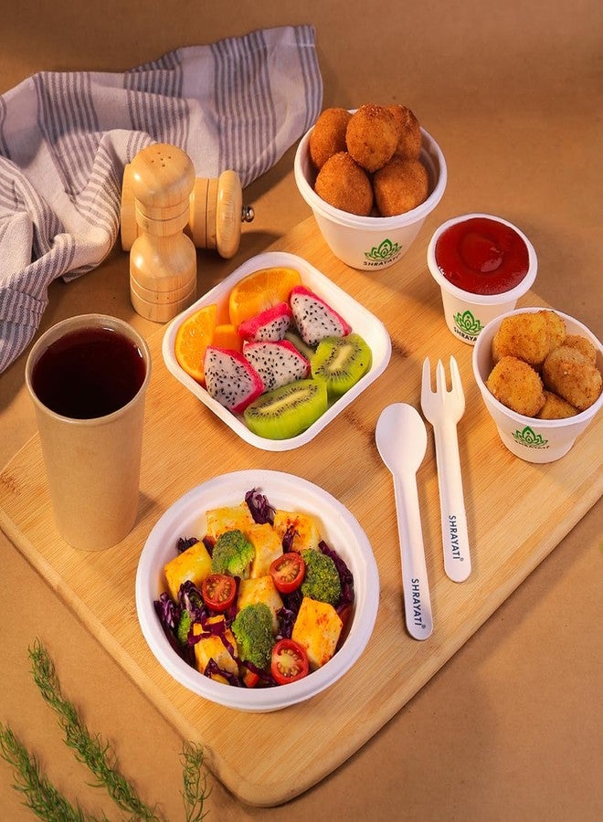 Shrayati Paper Fork Set of 200 Pcs | Eco-Friendly Disposable Cutlery | Biodegradable Sturdy Paper Pulp Forks | Food-Grade & Plastic-Free | Ideal for Picnics, Parties, Catering and Daily use - Image 5