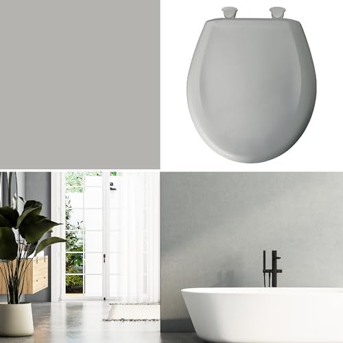 Bemis Classic Colors Slow Close Toilet Seat, Easy Clean Hinges and Durable Plastic Seat, Made in USA, Elongated, Ice Grey - Image 3