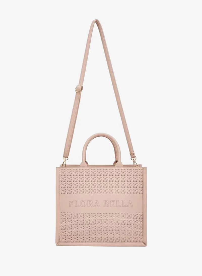 فلورا بيلا من شو إكسبرس Flora Bella Laser-Cut Bag With Double Handles And Detachable Shoulder Strap