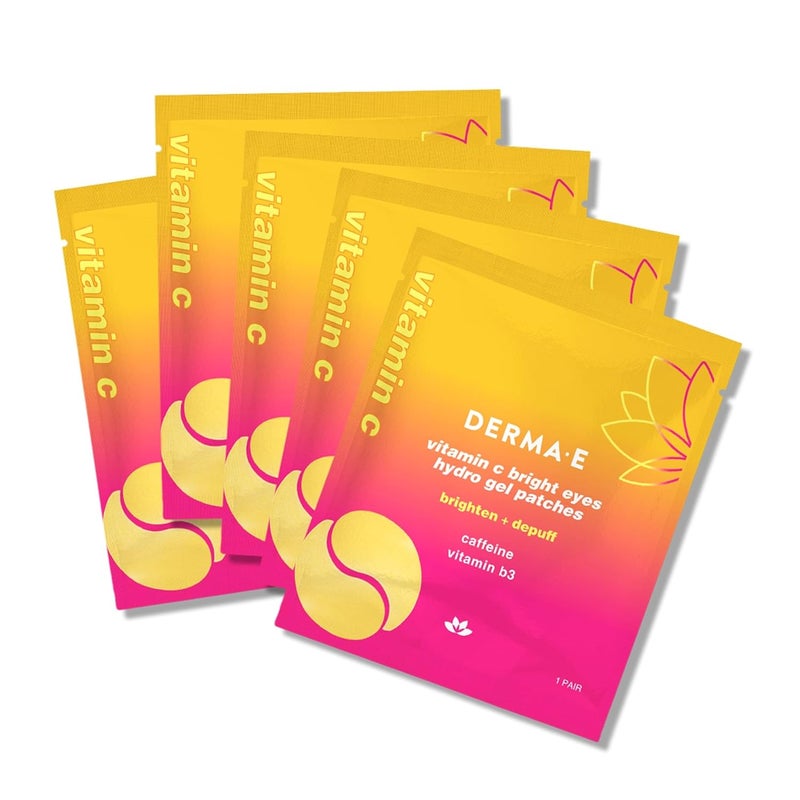derma-e Derma E Vitamin C Bright Eyes Hydro Gel Under Eye Patches 5 Pairs Allantoin Caffeine Vitamin B3 Eye Masks to Helps Reduce Fine Lines Wrinkles Dark Circles Puffy Eyes10 Ct - Image 1