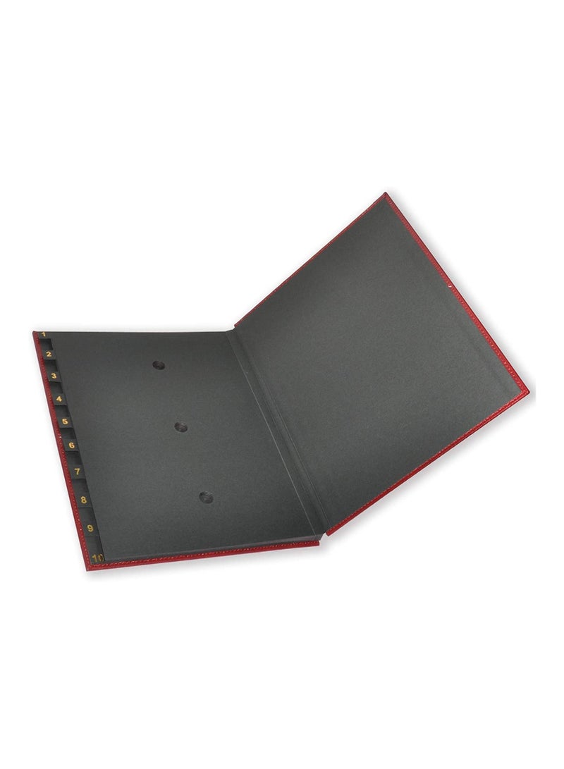 FIS Arabic Open Signature Book 10-Divisions Bonded Leather, Maroon - FSCL1-10BNAMR - Image 2