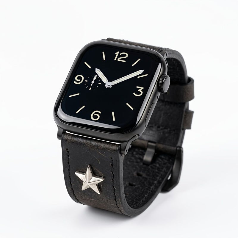 شريط ساعة جلد كلاسيكي مرصع بالنجوم لساعة Apple Watch Ultra مقاس 46mm 45mm 44mm 42mm - Image 1