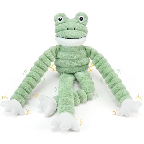 Prime Pets Squeaky Dog Toys for Large Dogs, 27” Plush Frog Dog Toy with Crinkle Paper for Small Medium Large Dogs, Stuffed Puppy Chew Toys to Keep Them Busy - Image 1
