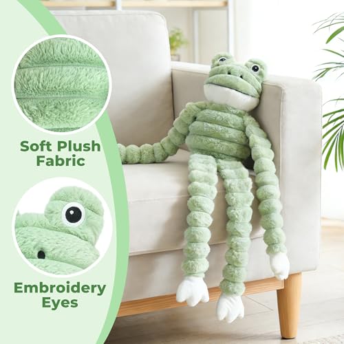 Prime Pets Squeaky Dog Toys for Large Dogs, 27” Plush Frog Dog Toy with Crinkle Paper for Small Medium Large Dogs, Stuffed Puppy Chew Toys to Keep Them Busy - Image 5