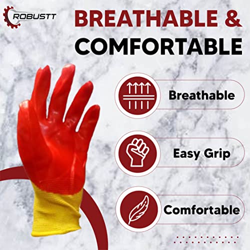 Robustt Nylon Nitrile Half Coated (Back Also) Industrial Safety Hand Gloves (Pack of 1) Anti-Cut | Cut Resistant | Heat Resistant | Industrial Use | for Finger and Hand Protection. - Image 5