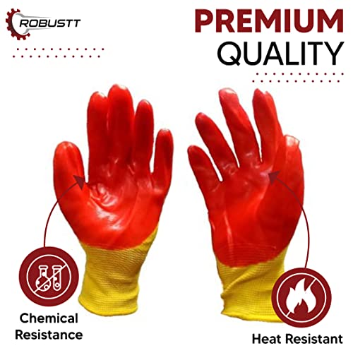 Robustt Nylon Nitrile Half Coated (Back Also) Industrial Safety Hand Gloves (Pack of 1) Anti-Cut | Cut Resistant | Heat Resistant | Industrial Use | for Finger and Hand Protection. - Image 4